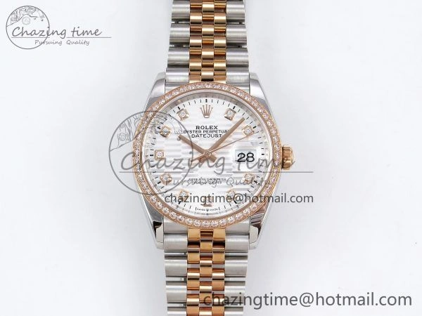 DateJust 36 SS 126281rbr VSF 1:1 Best Edition 904L Steel Silver Textured Dial on Jubilee Bracelet VS3235