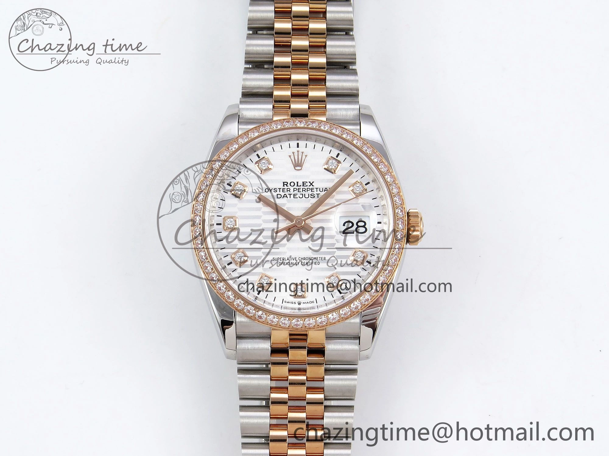 DateJust 36 SS 126281rbr VSF 1:1 Best Edition 904L Steel Silver Textured Dial on Jubilee Bracelet VS3235