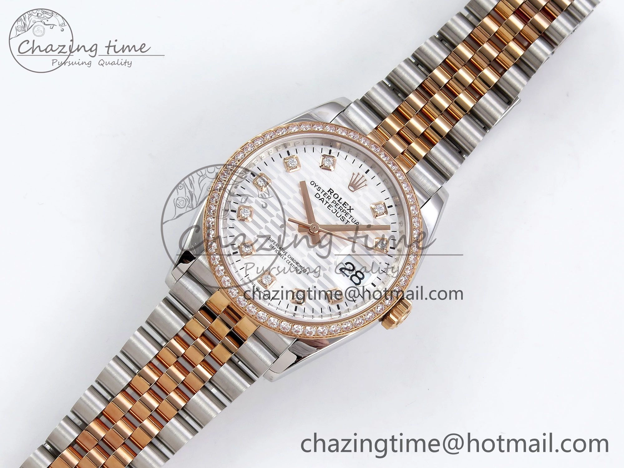 DateJust 36 SS 126281rbr VSF 1:1 Best Edition 904L Steel Silver Textured Dial on Jubilee Bracelet VS3235