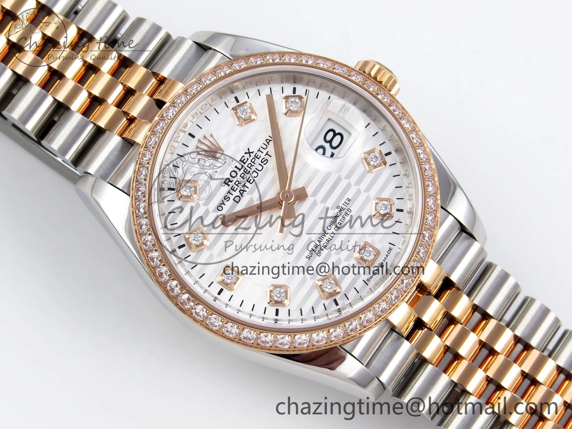 DateJust 36 SS 126281rbr VSF 1:1 Best Edition 904L Steel Silver Textured Dial on Jubilee Bracelet VS3235
