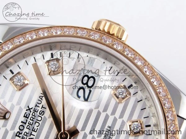 DateJust 36 SS 126281rbr VSF 1:1 Best Edition 904L Steel Silver Textured Dial on Jubilee Bracelet VS3235