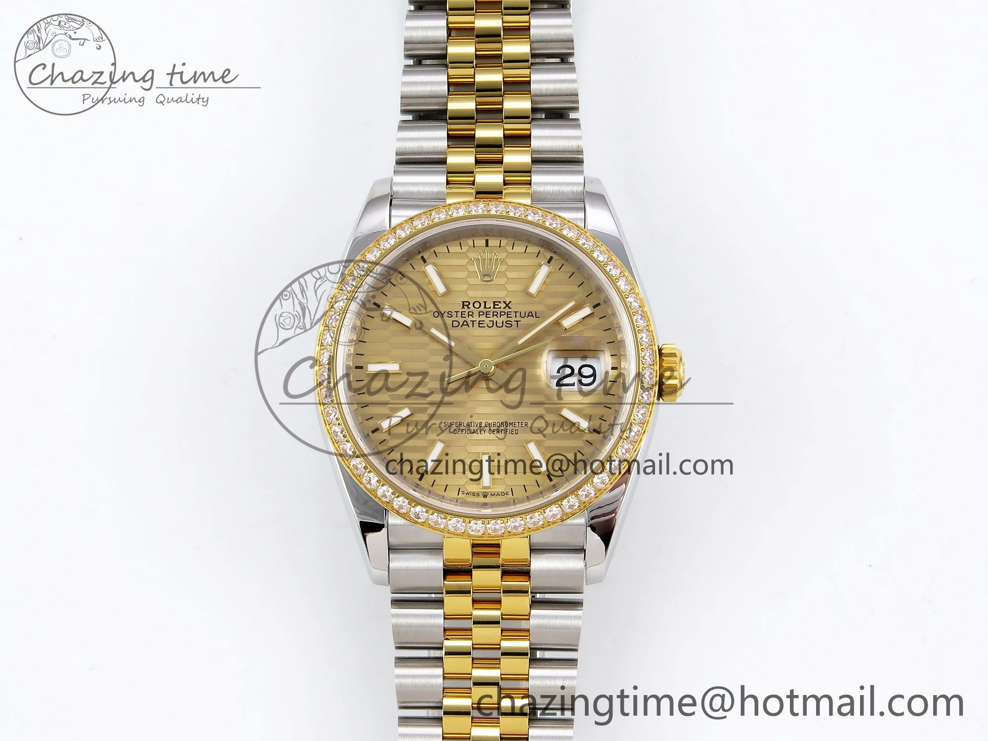 DateJust 36 SS 126283rbr VSF 1:1 Best Edition 904L Steel YG Textured Dial on Jubilee Bracelet VS3235