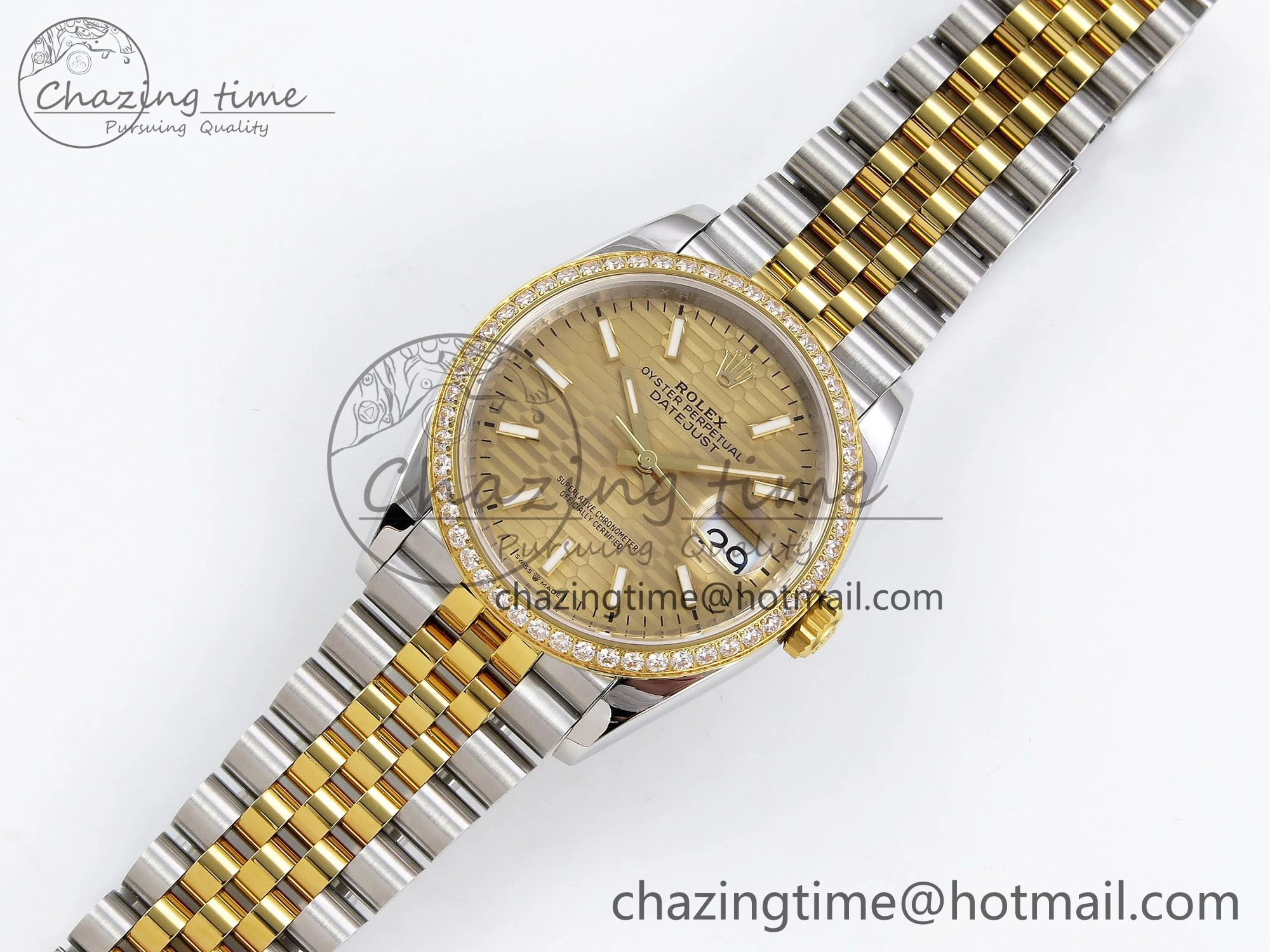 DateJust 36 SS 126283rbr VSF 1:1 Best Edition 904L Steel YG Textured Dial on Jubilee Bracelet VS3235