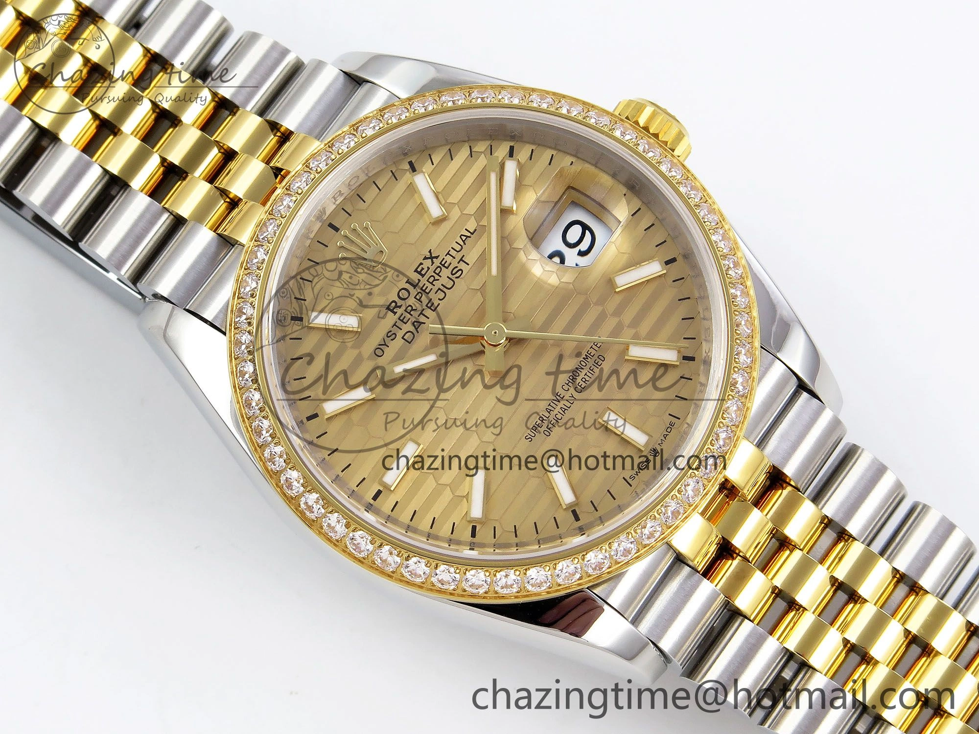 DateJust 36 SS 126283rbr VSF 1:1 Best Edition 904L Steel YG Textured Dial on Jubilee Bracelet VS3235