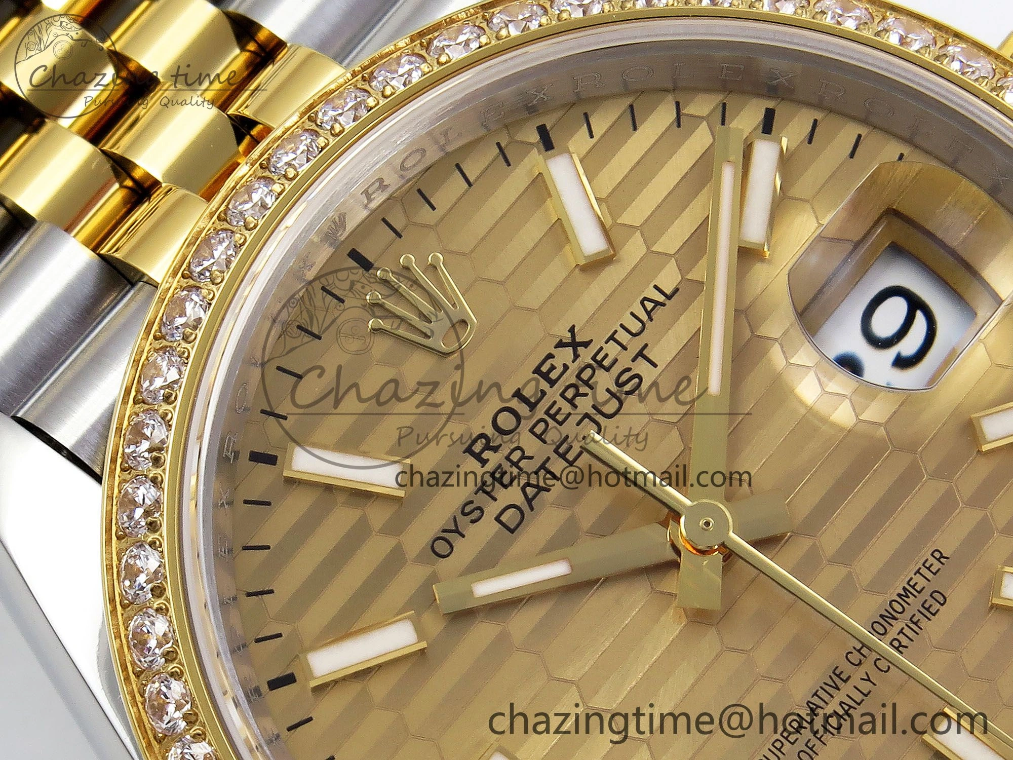 DateJust 36 SS 126283rbr VSF 1:1 Best Edition 904L Steel YG Textured Dial on Jubilee Bracelet VS3235