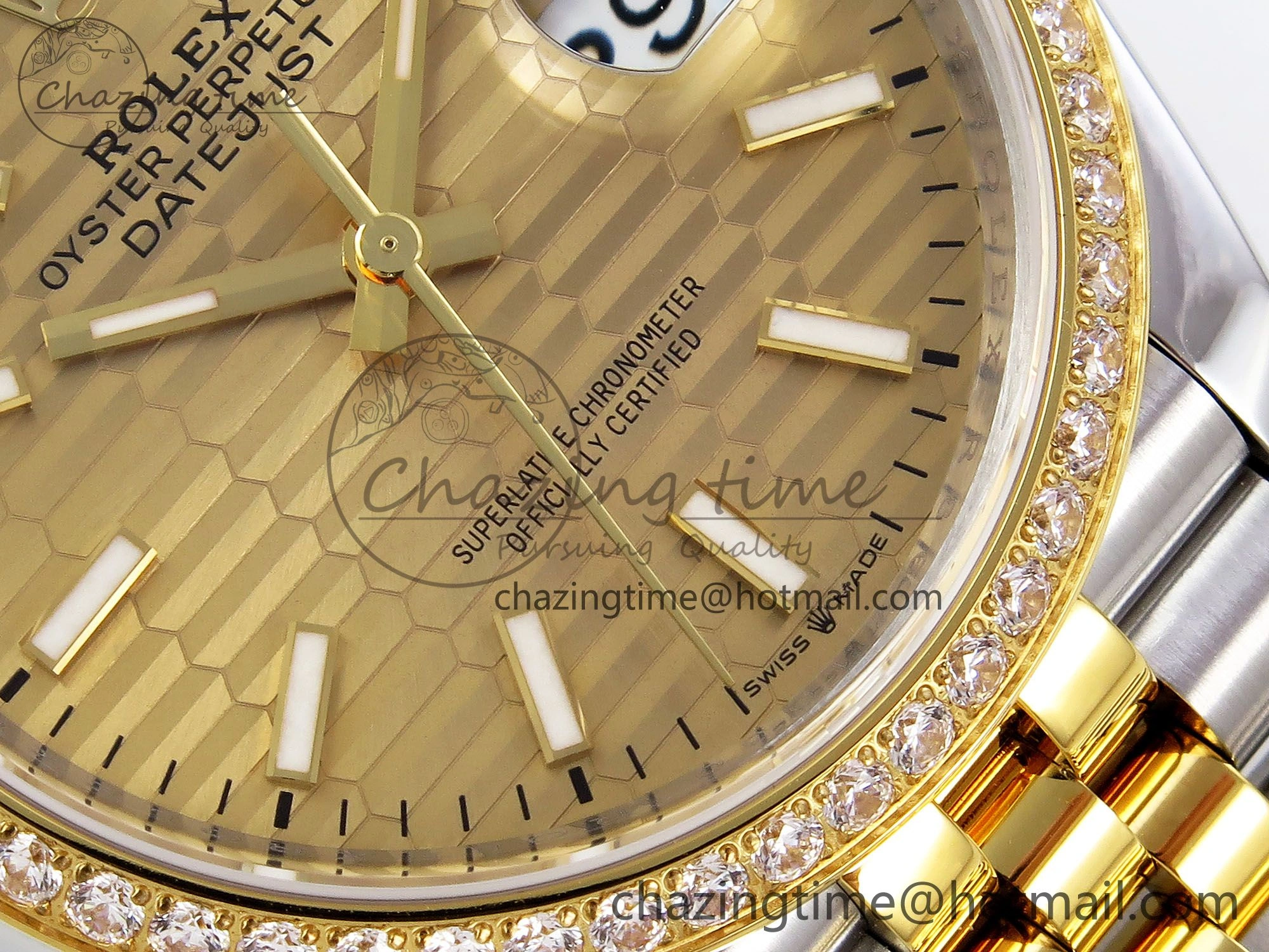 DateJust 36 SS 126283rbr VSF 1:1 Best Edition 904L Steel YG Textured Dial on Jubilee Bracelet VS3235