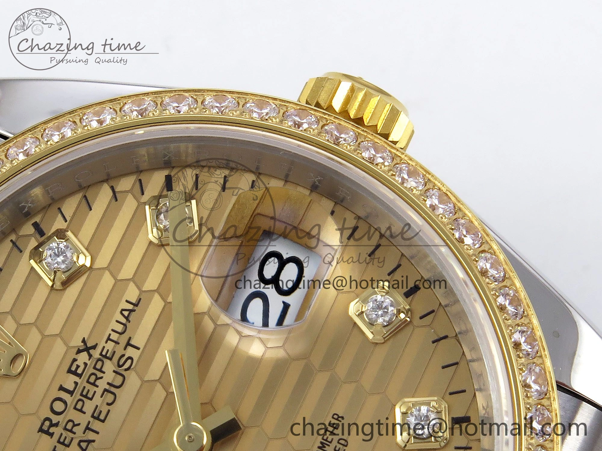 DateJust 36 SS 126283rbr VSF 1:1 Best Edition 904L Steel YG Textured Diamonds Dial on Jubilee Bracelet VS3235