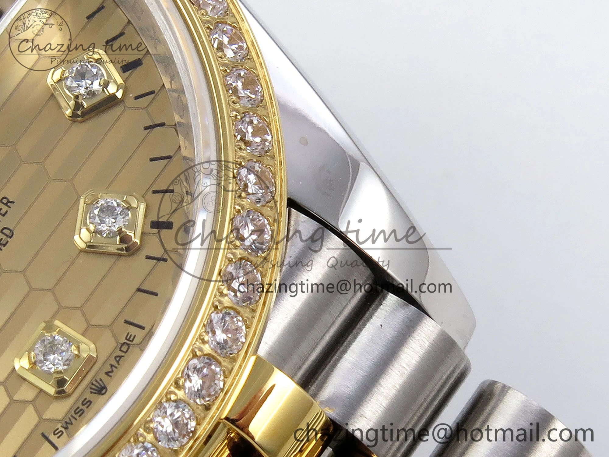 DateJust 36 SS 126283rbr VSF 1:1 Best Edition 904L Steel YG Textured Diamonds Dial on Jubilee Bracelet VS3235