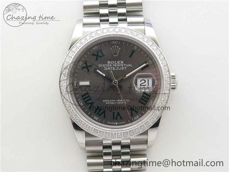 DateJust 36 SS 126284 BP Maker 1:1 Best Edition Gray Roman Dial on Jubilee Bracelet