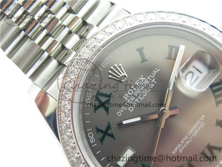 DateJust 36 SS 126284 BP Maker 1:1 Best Edition Gray Roman Dial on Jubilee Bracelet