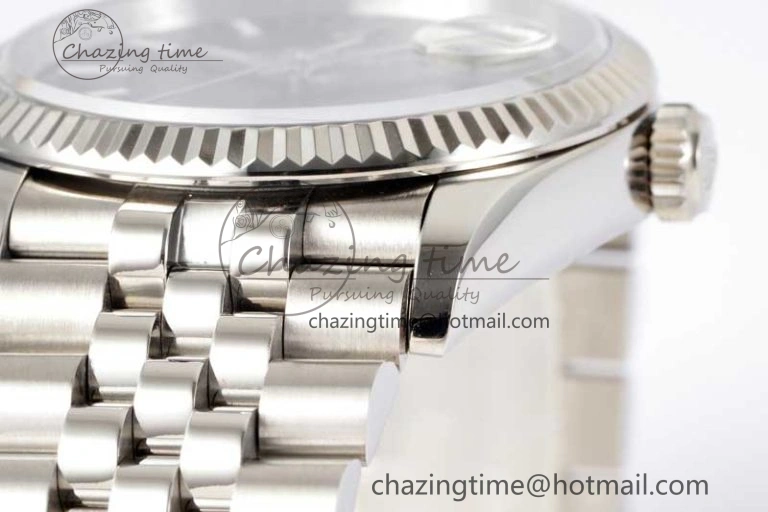 DateJust 36 SS DIWF 1:1 Best Edition 904L Steel Black Stick Dial on Jubilee Bracelet SA3235