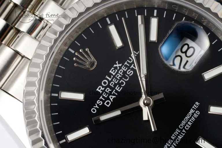 DateJust 36 SS DIWF 1:1 Best Edition 904L Steel Black Stick Dial on Jubilee Bracelet SA3235