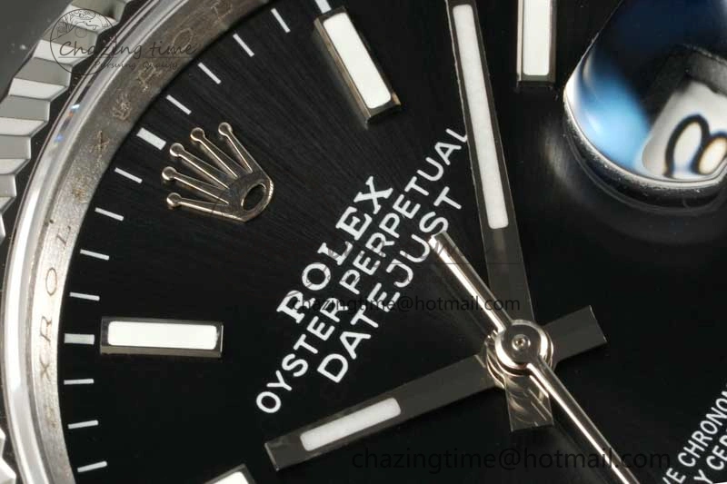 DateJust 36 SS DIWF 1:1 Best Edition 904L Steel Black Stick Dial on Oyster Bracelet SA3235