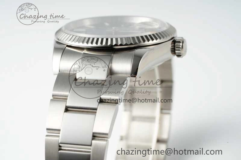DateJust 36 SS DIWF 1:1 Best Edition 904L Steel Black Stick Dial on Oyster Bracelet SA3235