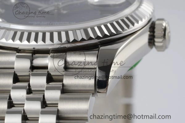 DateJust 36 SS JDF 1:1 Best Edition Blue Diamonds Textured Dial on Jubilee Bracelet VR3235 V2