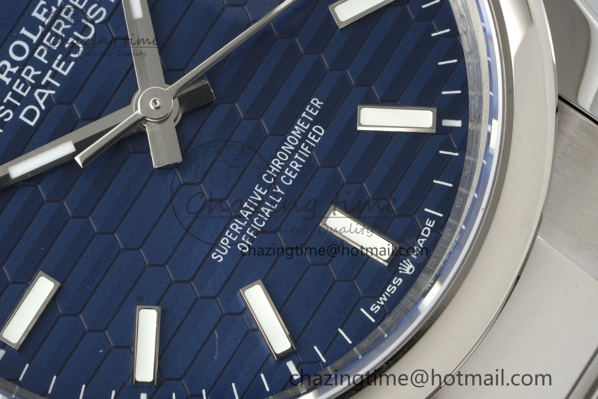DateJust 36 SS JDF 904L Steel Blue Textured Dial on Oyster Bracelet VR3235 V2