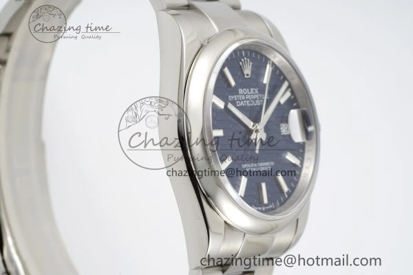 DateJust 36 SS JDF 904L Steel Blue Textured Dial on Oyster Bracelet VR3235 V2