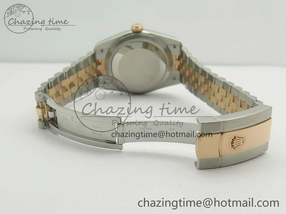 DateJust 36 SS RG 116231 RZF Best Edition 904L Steel RG Dial Diamond Roman Markers on SS RG Bracelet A2824