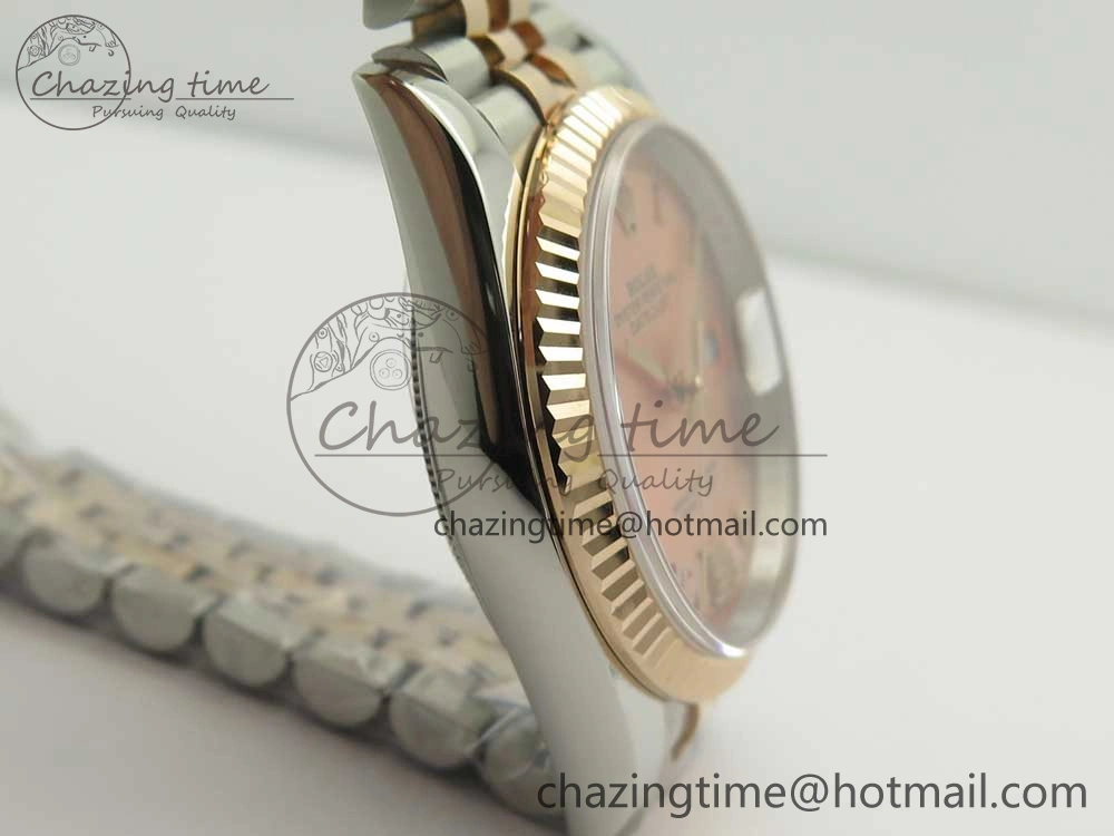 DateJust 36 SS RG 116231 RZF Best Edition 904L Steel RG Dial Diamond Roman Markers on SS RG Bracelet A2824