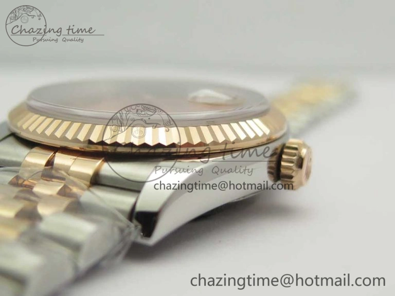 DateJust 36 SS RG 116231 RZF Best Edition 904L Steel RG Dial Diamond Roman Markers on SS RG Bracelet A2824
