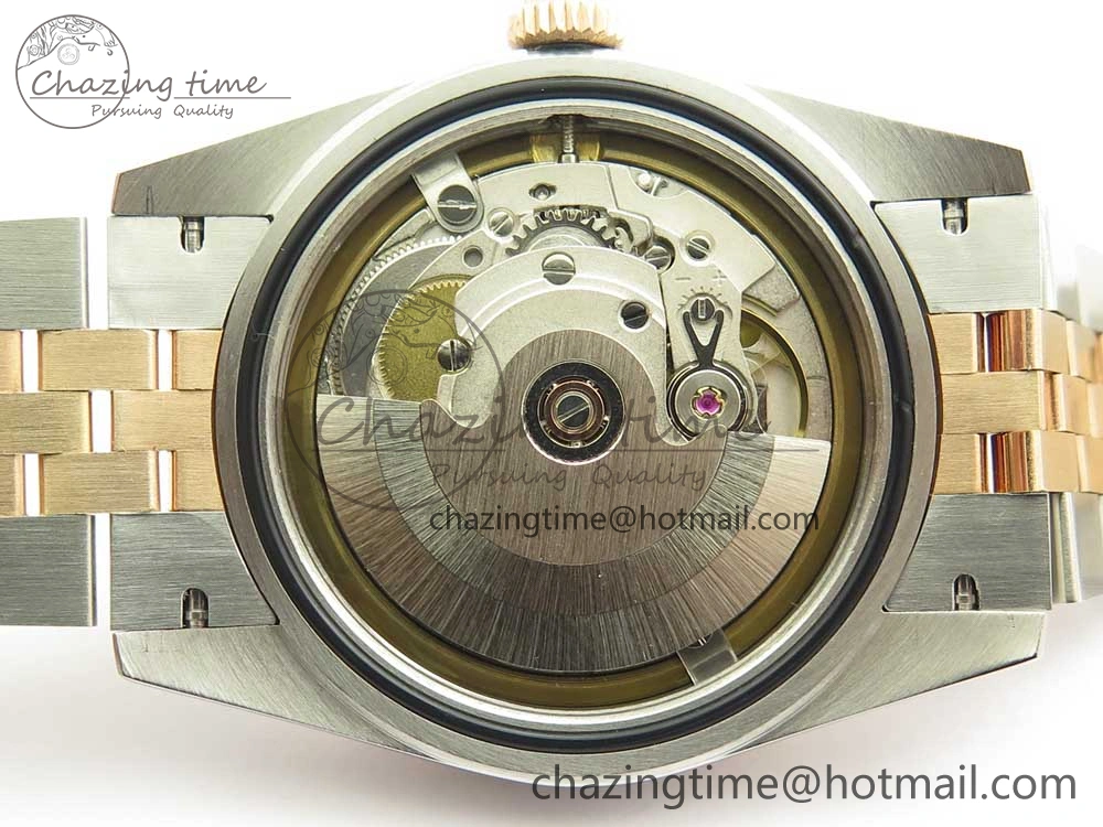 DateJust 36 SS RG 116231 RZF Best Edition 904L Steel RG Dial Diamond Roman Markers on SS RG Bracelet A2824