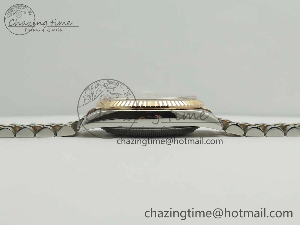 DateJust 36 SS RG 116231 RZF Best Edition 904L Steel RG Dial Diamond Roman Markers on SS RG Bracelet A2824