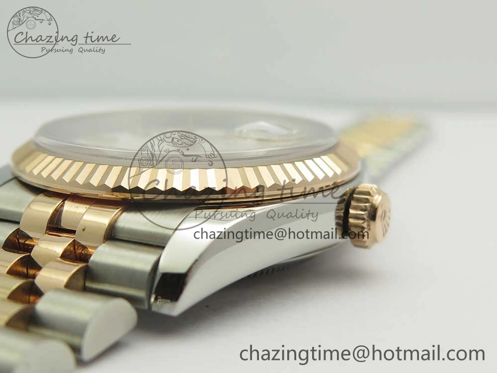 DateJust 36 SS RG 116231 RZF Best Edition 904L Steel White Dial Stick Markers on SS RG Bracelet A2824