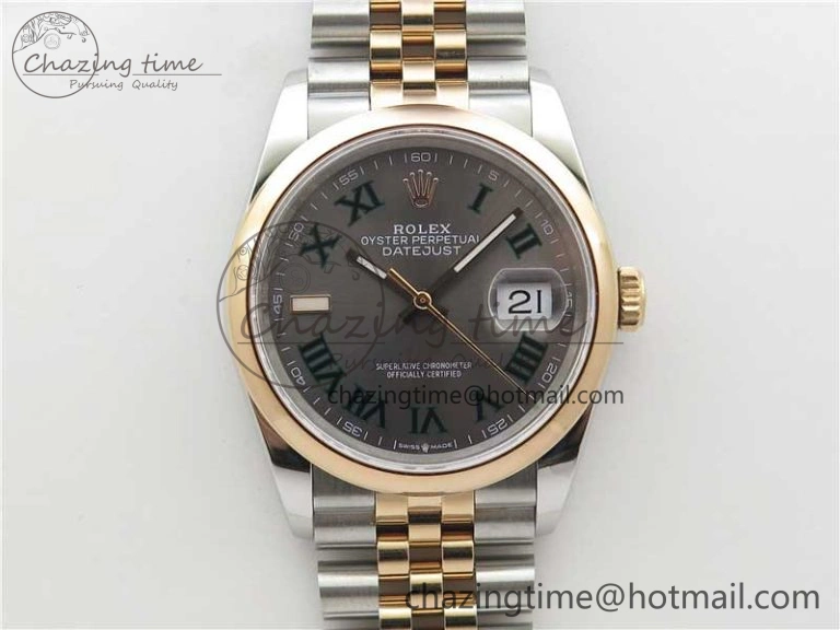 DateJust 36 SS RG 126201 BP Maker 1:1 Best Edition Gray Roman Dial on Jubilee Bracelet