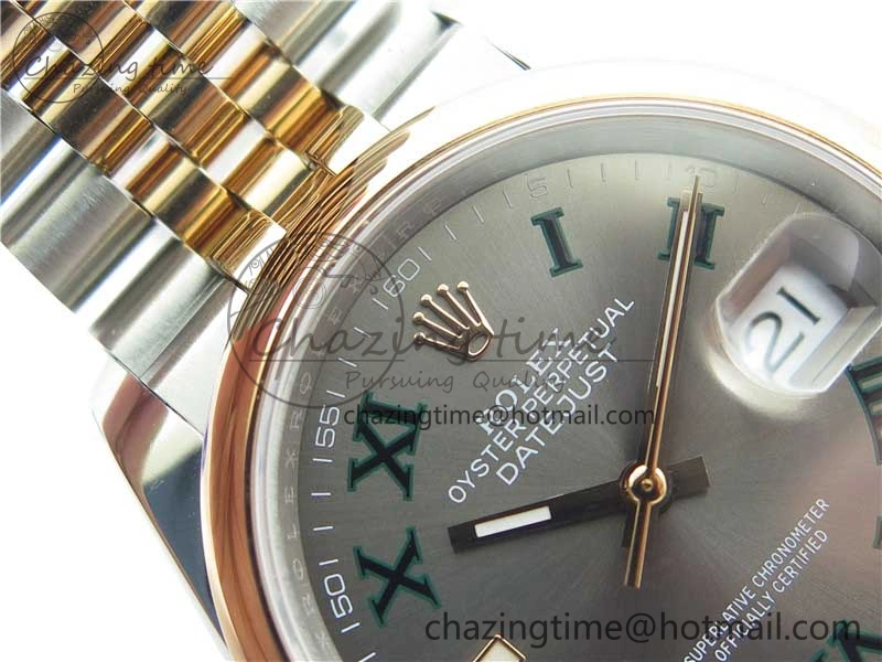 DateJust 36 SS RG 126201 BP Maker 1:1 Best Edition Gray Roman Dial on Jubilee Bracelet