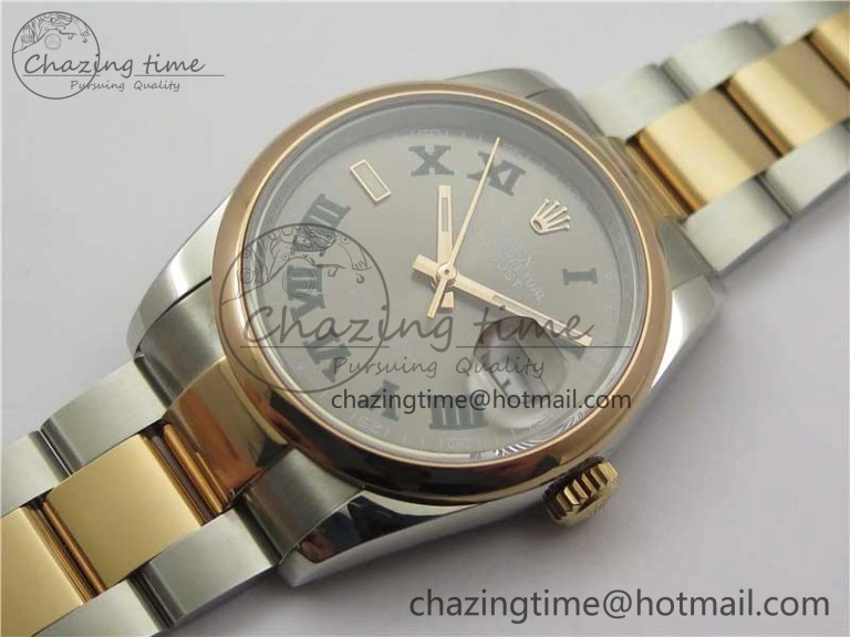 DateJust 36 SS RG 126201 BP Maker 1:1 Best Edition Gray Roman Dial on Oyster Bracelet