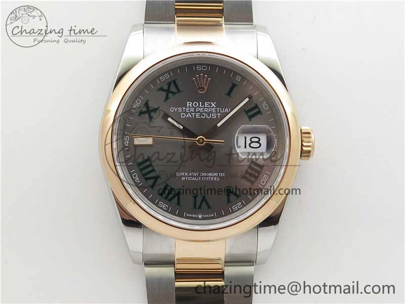 DateJust 36 SS RG 126201 BP Maker 1:1 Best Edition Gray Roman Dial on Oyster Bracelet
