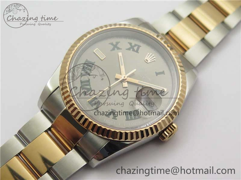 DateJust 36 SS RG 126231 BP Maker 1:1 Best Edition Gray Roman Dial on Oyster Bracelet