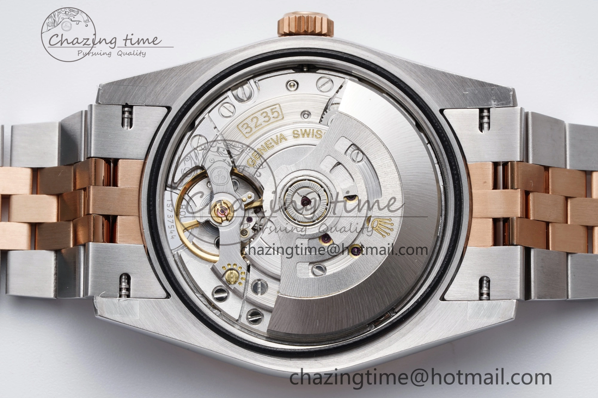 DateJust 36 SS RG 126231 JDF RG Plated 904L Steel Brown Dial Diamonds Markers on Jubilee Bracelet V2