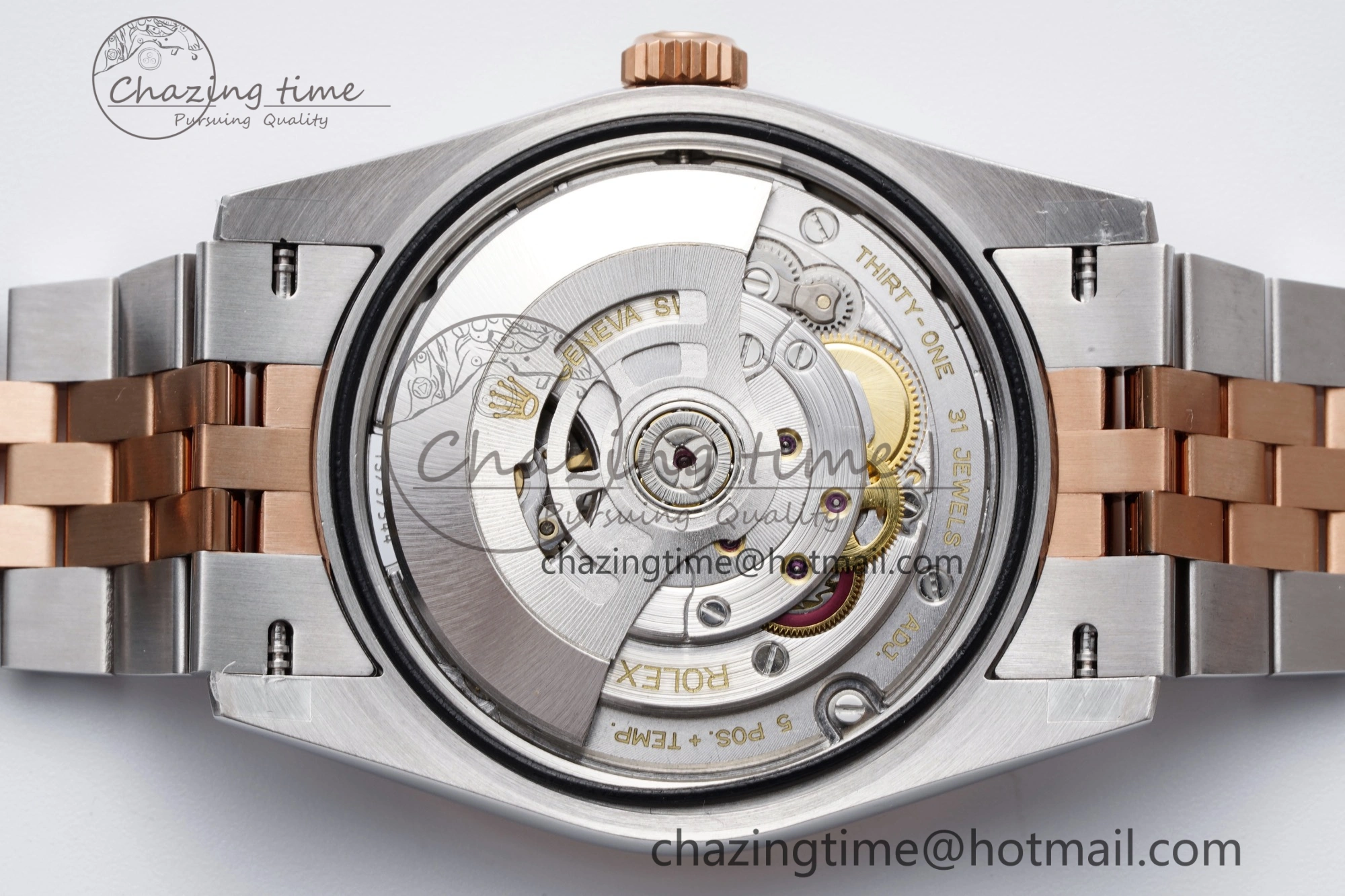 DateJust 36 SS RG 126231 JDF RG Plated 904L Steel Gray Dial Roman Markers on Jubilee Bracelet V2