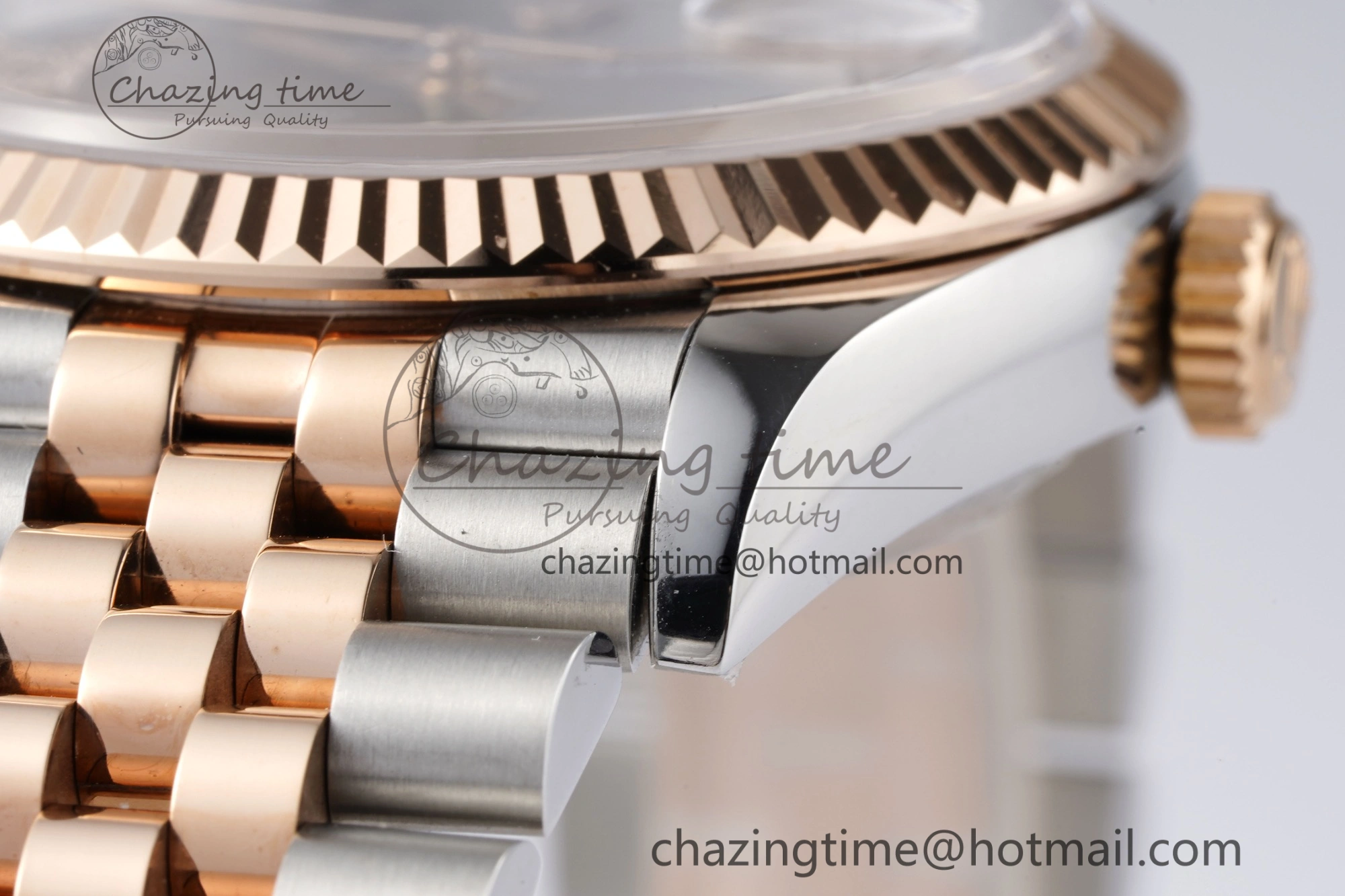 DateJust 36 SS RG 126231 JDF RG Plated 904L Steel Gray Dial Roman Markers on Jubilee Bracelet V2