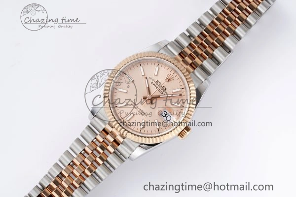 DateJust 36 SS RG 126231 JDF RG Plated 904L Steel RG Dial Stick Markers on Jubilee Bracelet V2