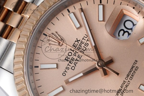 DateJust 36 SS RG 126231 JDF RG Plated 904L Steel RG Dial Stick Markers on Jubilee Bracelet V2