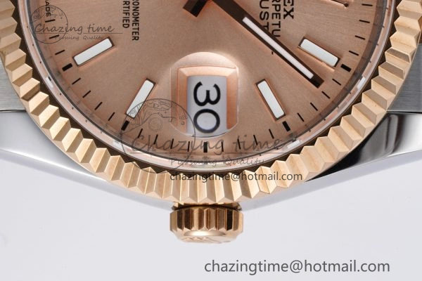 DateJust 36 SS RG 126231 JDF RG Plated 904L Steel RG Dial Stick Markers on Jubilee Bracelet V2