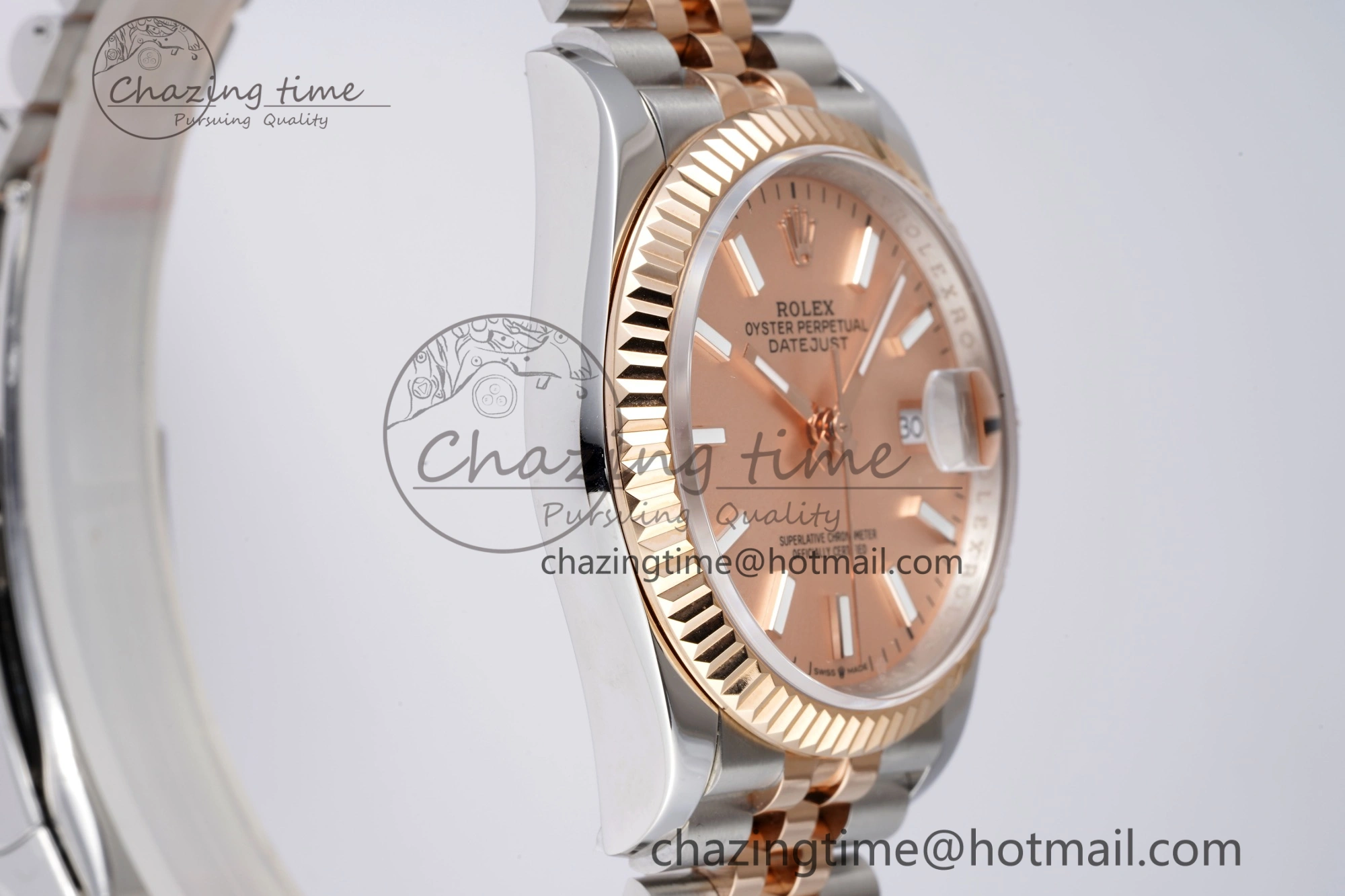 DateJust 36 SS RG 126231 JDF RG Plated 904L Steel RG Dial Stick Markers on Jubilee Bracelet V2