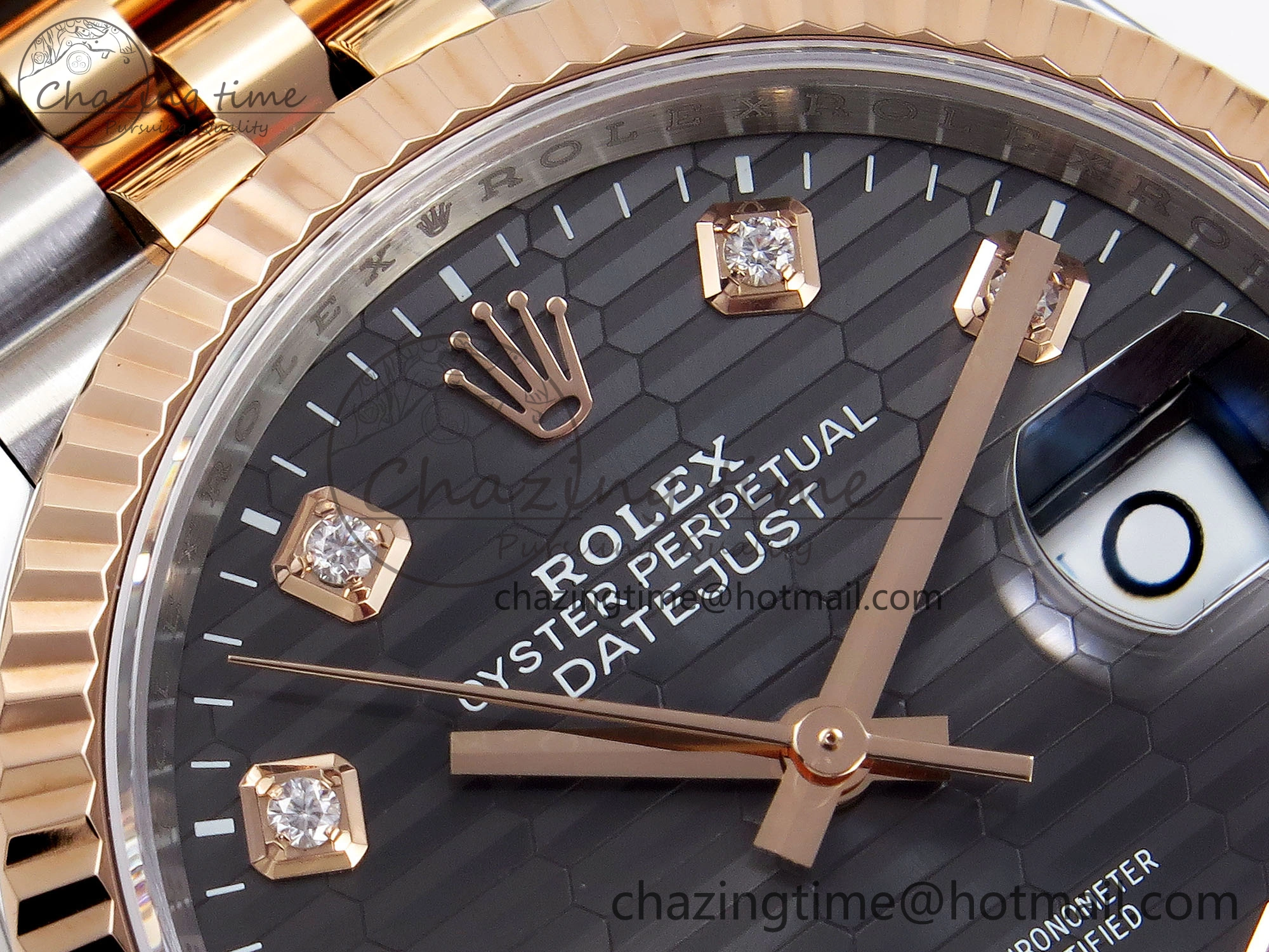 DateJust 36 SS RG 126231 VSF 1:1 Best Edition 904L Steel Gray Textured Diamonds Dial on Jubilee Bracelet VS3235