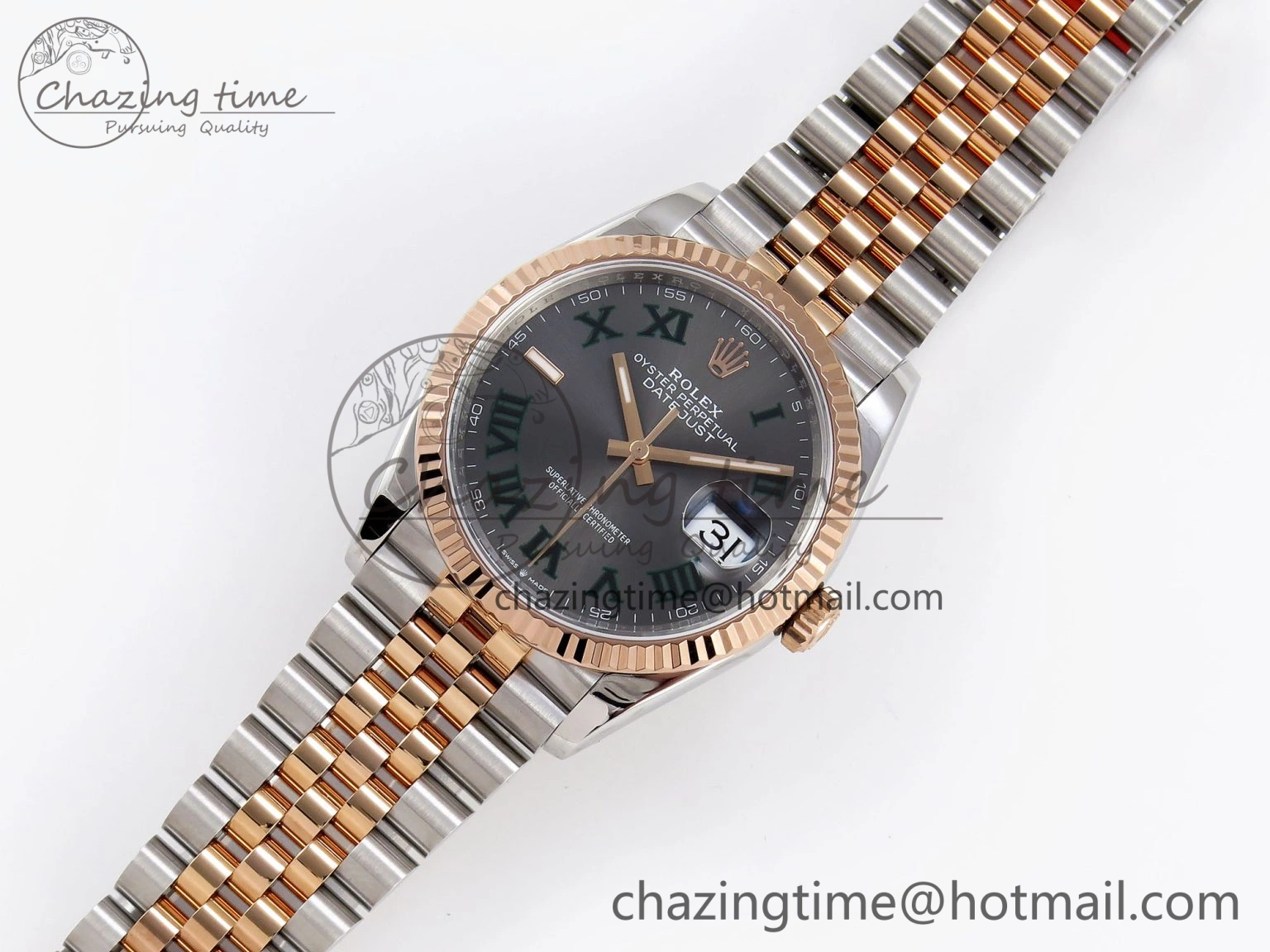 DateJust 36 SS RG 126231 VSF 1:1 Best Edition 904L Steel Gray Textured Diamonds Dial on Jubilee Bracelet VS3235