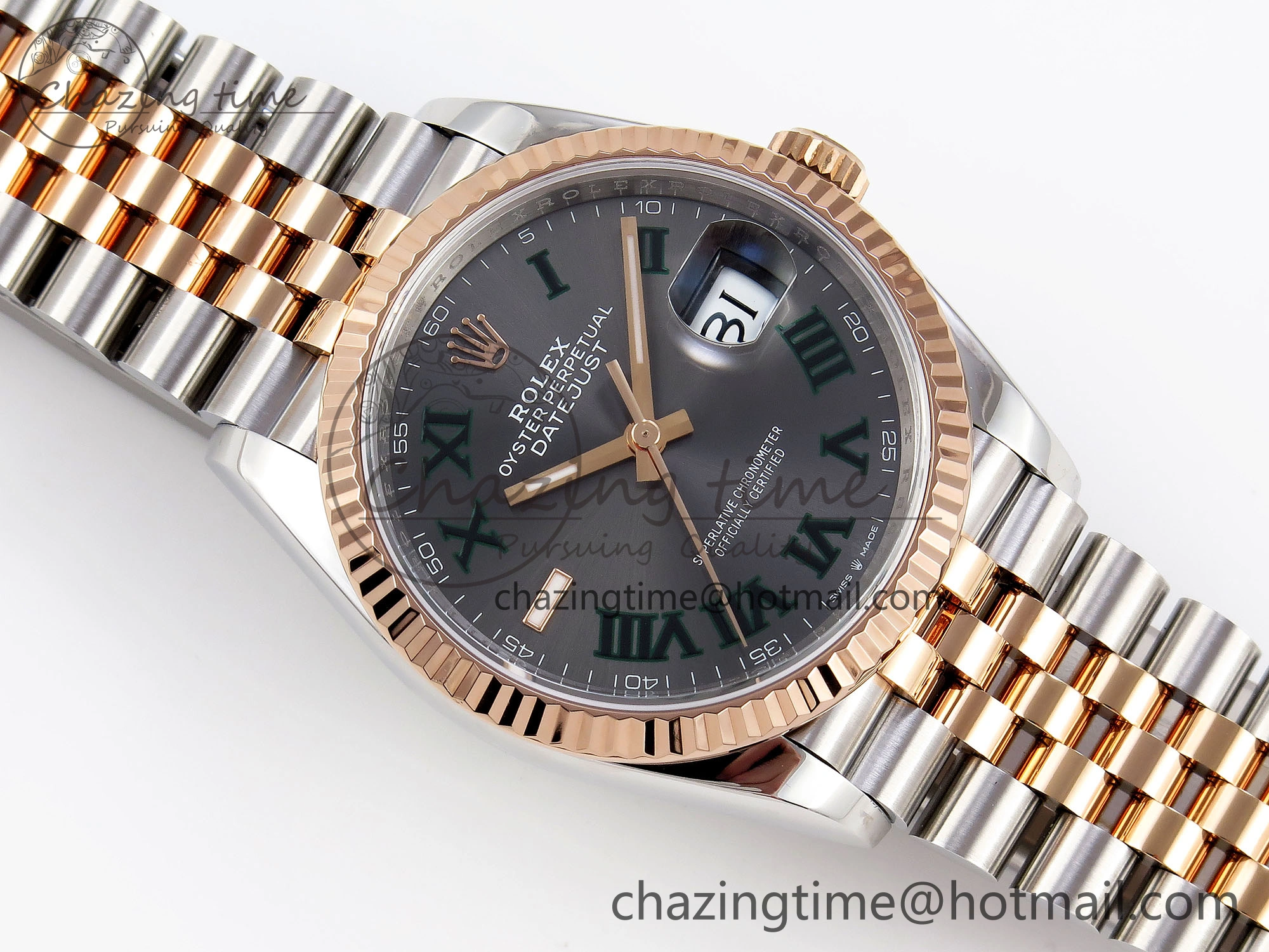 DateJust 36 SS RG 126231 VSF 1:1 Best Edition 904L Steel Gray Textured Diamonds Dial on Jubilee Bracelet VS3235