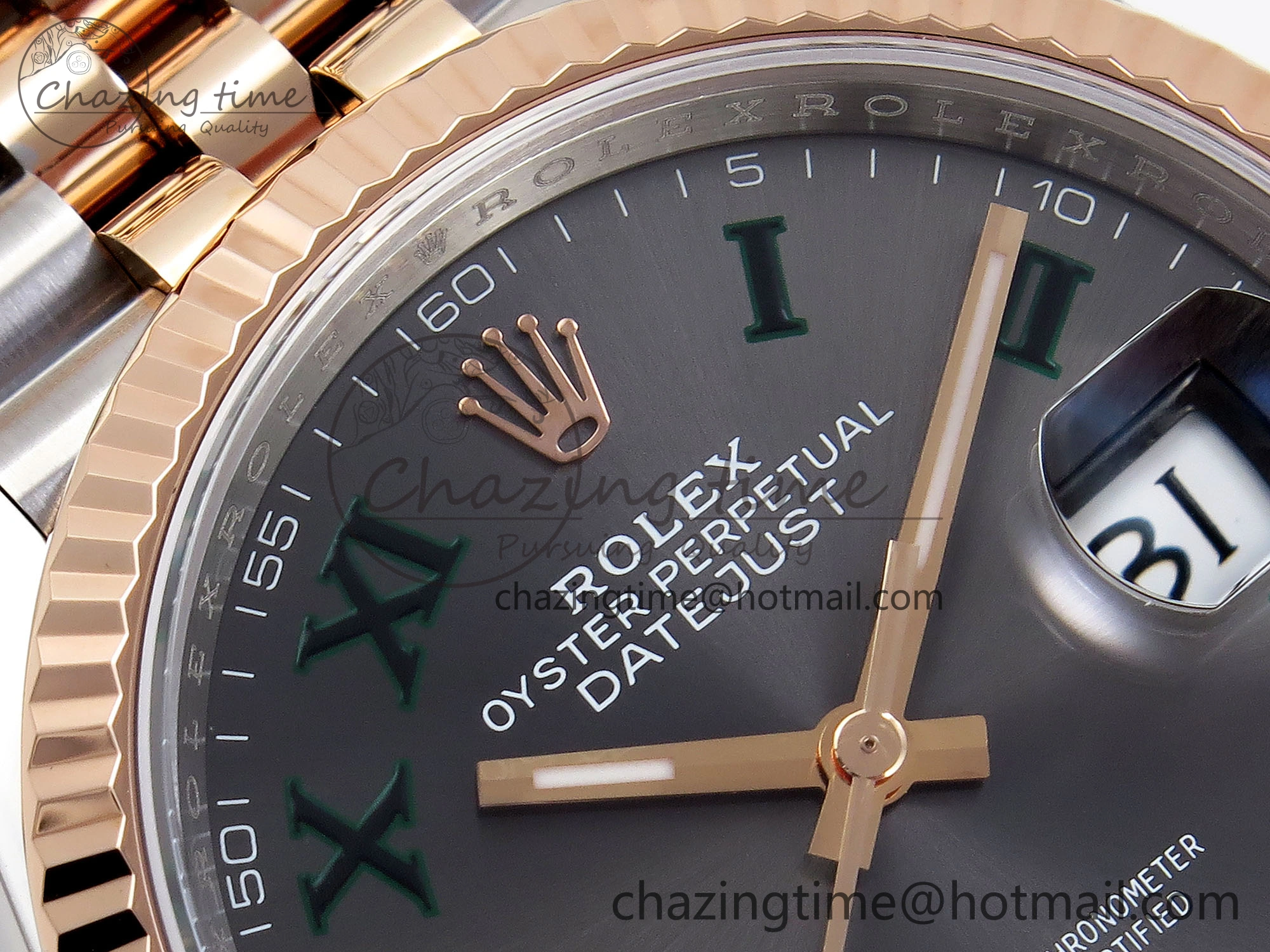 DateJust 36 SS RG 126231 VSF 1:1 Best Edition 904L Steel Gray Textured Diamonds Dial on Jubilee Bracelet VS3235