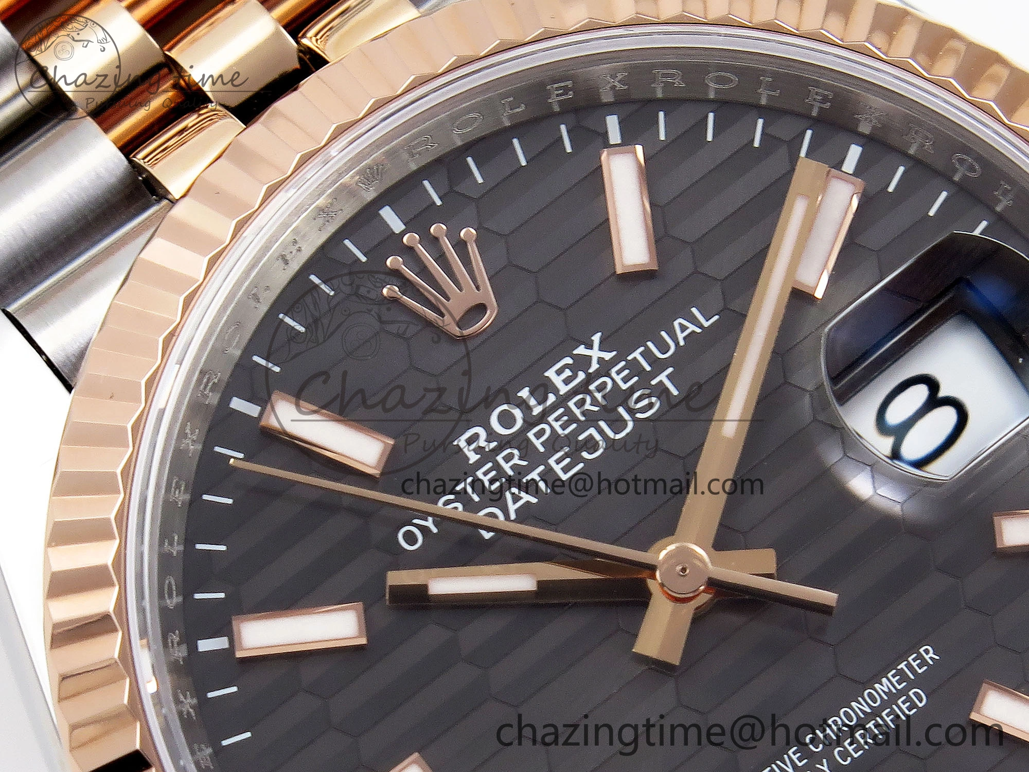 DateJust 36 SS RG 126231 VSF 1:1 Best Edition 904L Steel Gray Textured Stick Dial on Jubilee Bracelet VS3235