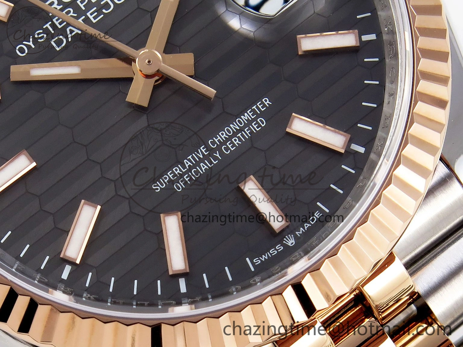 DateJust 36 SS RG 126231 VSF 1:1 Best Edition 904L Steel Gray Textured Stick Dial on Jubilee Bracelet VS3235