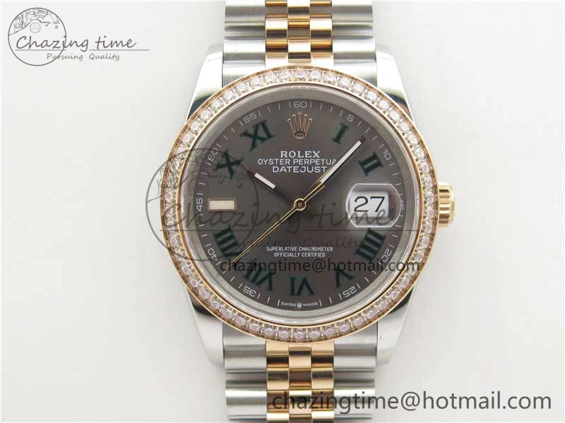 DateJust 36 SS RG 126281 BP Maker 1:1 Best Edition Gray Roman Dial on Jubilee Bracelet