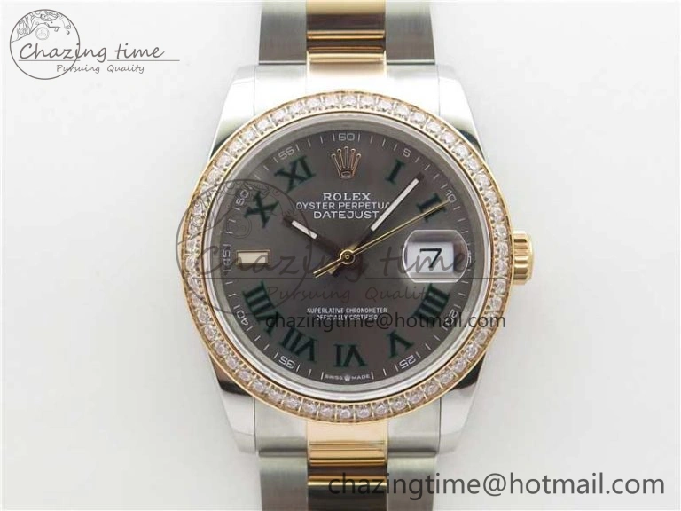 DateJust 36 SS RG 126281 BP Maker 1:1 Best Edition Gray Roman Dial on Oyster Bracelet