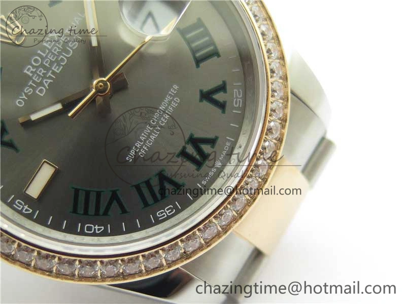 DateJust 36 SS RG 126281 BP Maker 1:1 Best Edition Gray Roman Dial on Oyster Bracelet