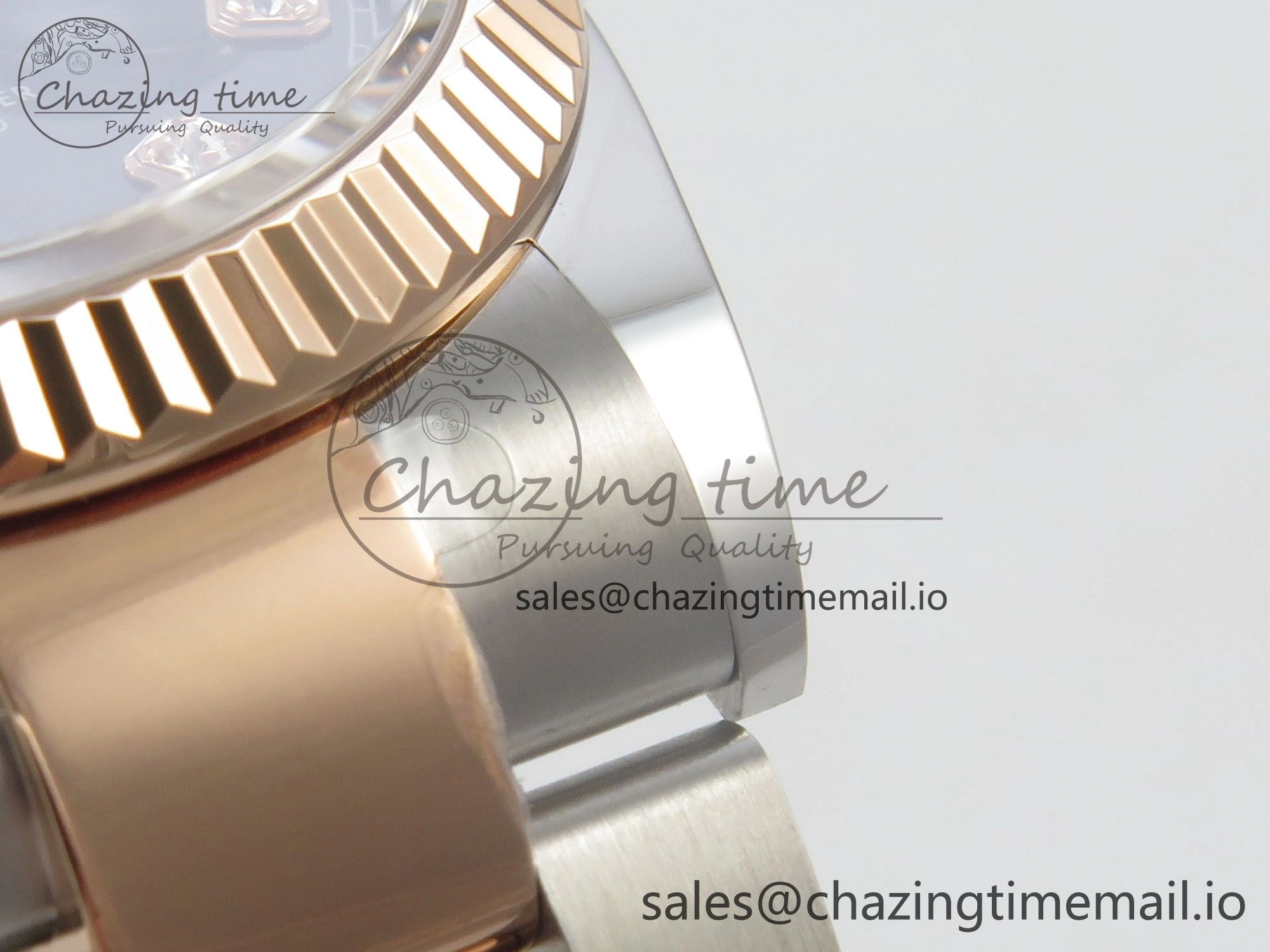 DateJust 36 SS RG ARF 1:1 Best Edition 904L Steel Black Diamonds Dial on Oyster Bracelet SH3235