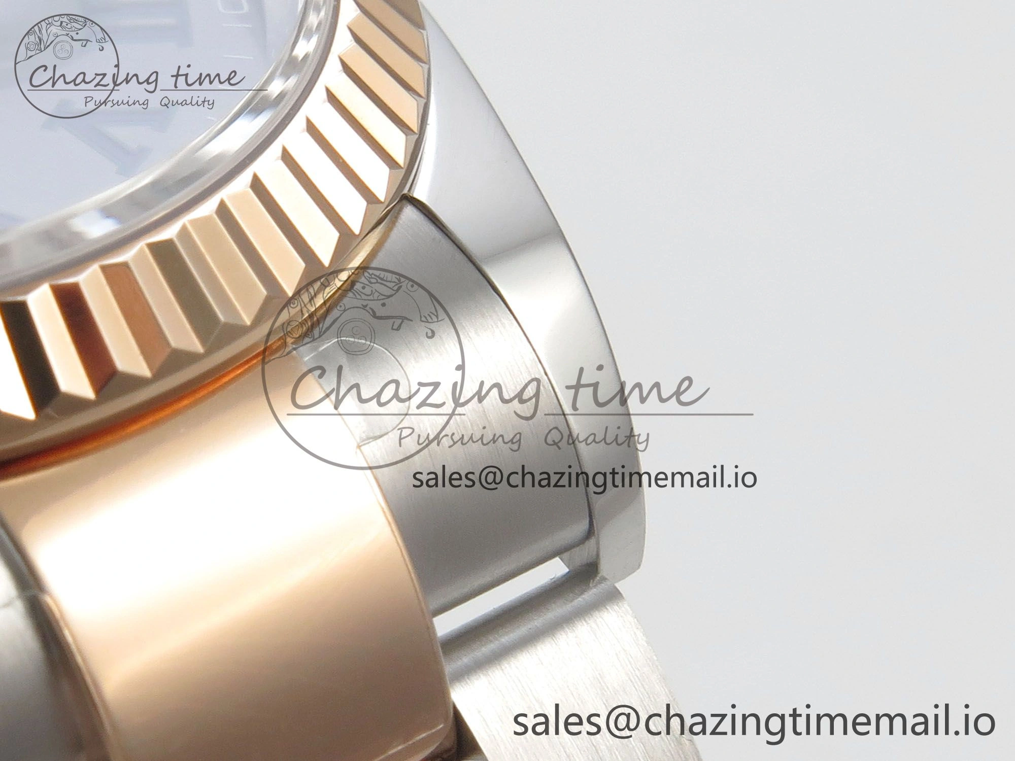 DateJust 36 SS RG ARF 1:1 Best Edition 904L Steel Gray Dial Green Roman on Oyster Bracelet SH3235